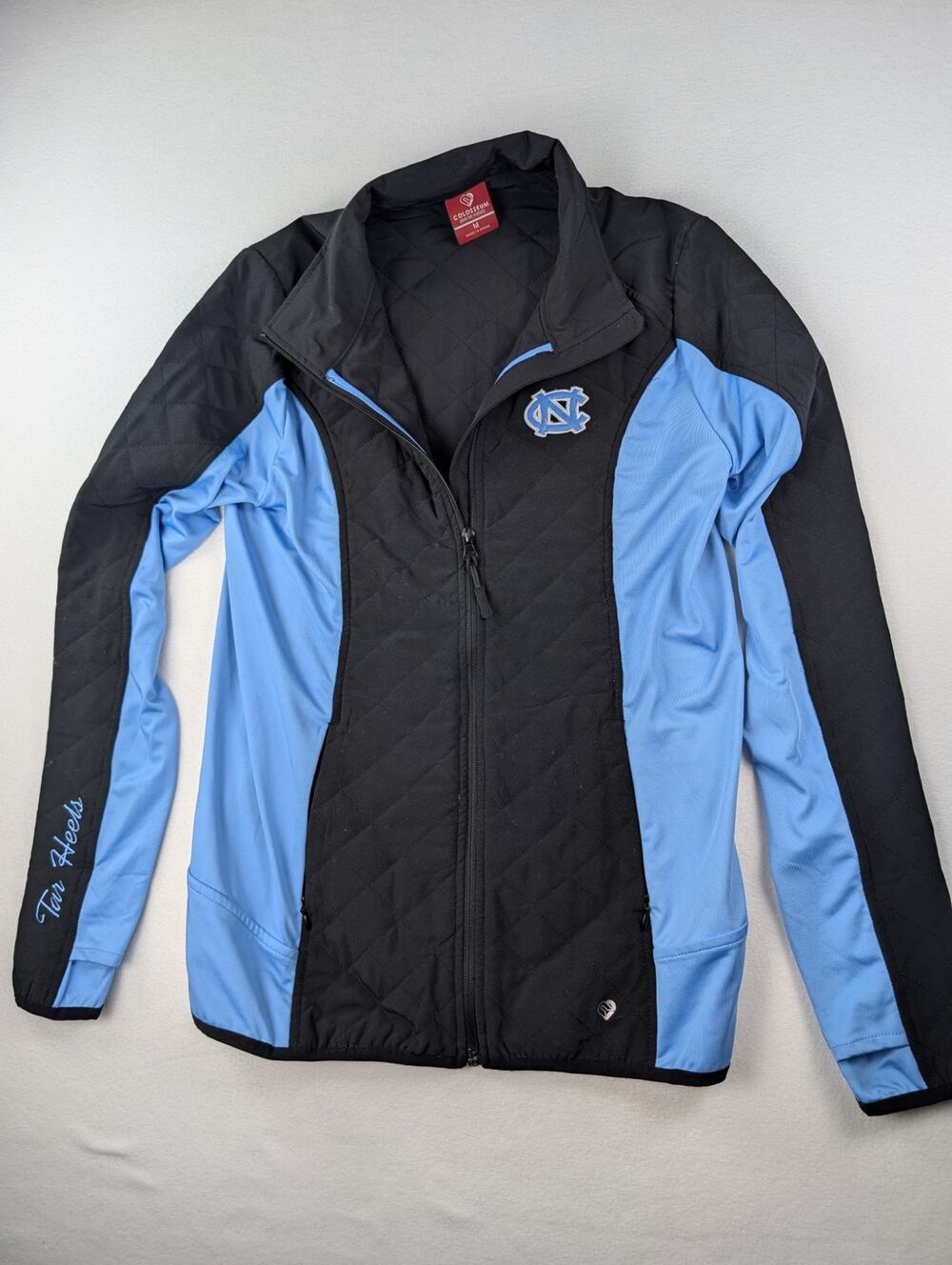 UNC Tar Heels Colosseum Quilted Full Zip Jacket Black Carolina Blue Women’s M